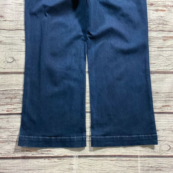 Lands End Womens Jeans sz 16W new Dark Wash Straight Trouser x28" Cotton Stretch - Picture 11 of 11